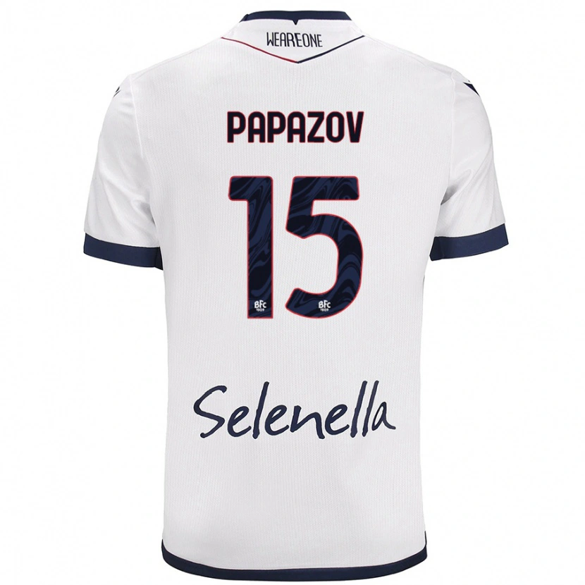 Danxen Kvinder Dimitar Papazov #15 Hvid Kongeblå Udebane Spillertrøjer 2024/25 Trøje T-Shirt