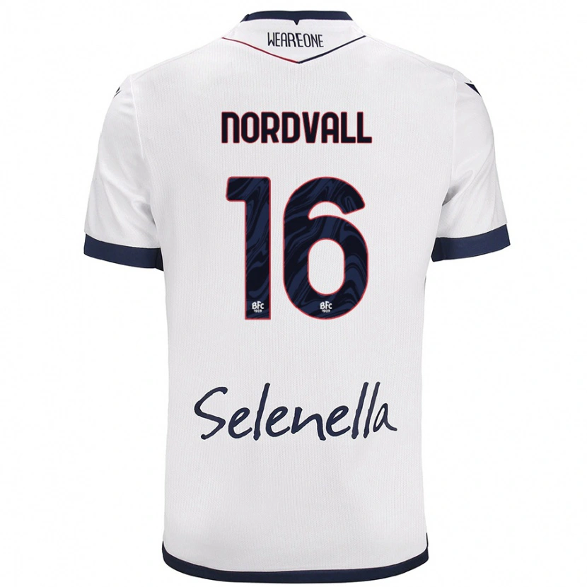 Danxen Kvinder Ossian Nordvall #16 Hvid Kongeblå Udebane Spillertrøjer 2024/25 Trøje T-Shirt