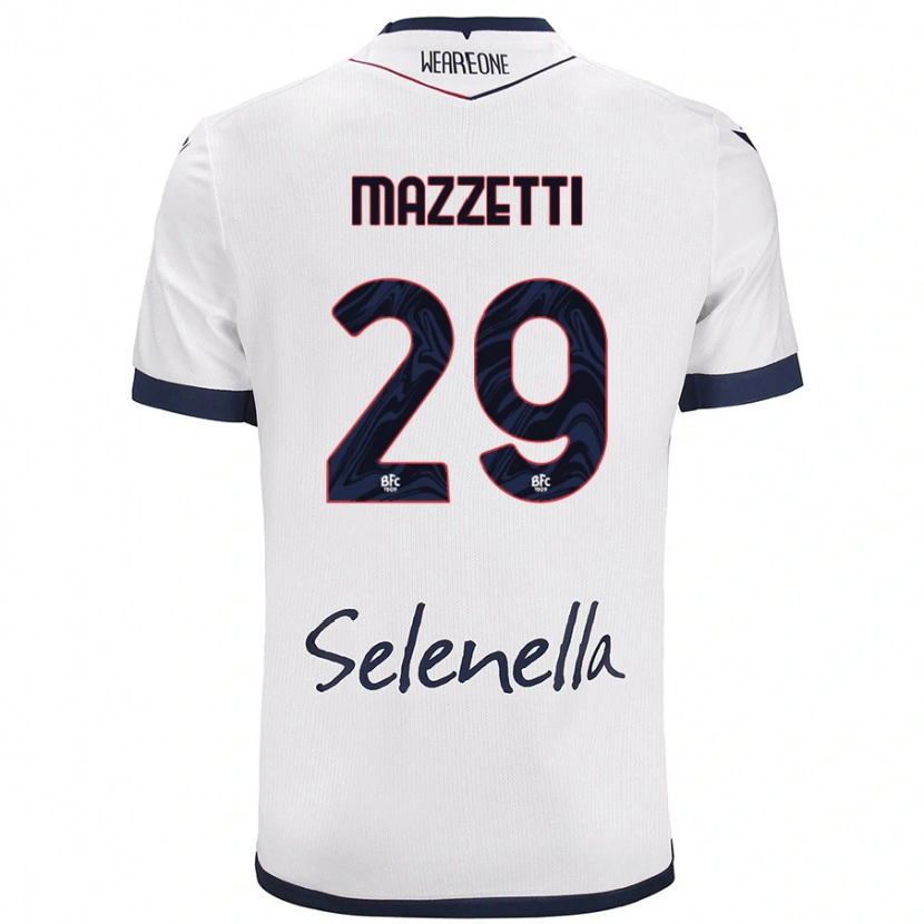 Danxen Kvinder Gabriele Mazzetti #29 Hvid Kongeblå Udebane Spillertrøjer 2024/25 Trøje T-Shirt