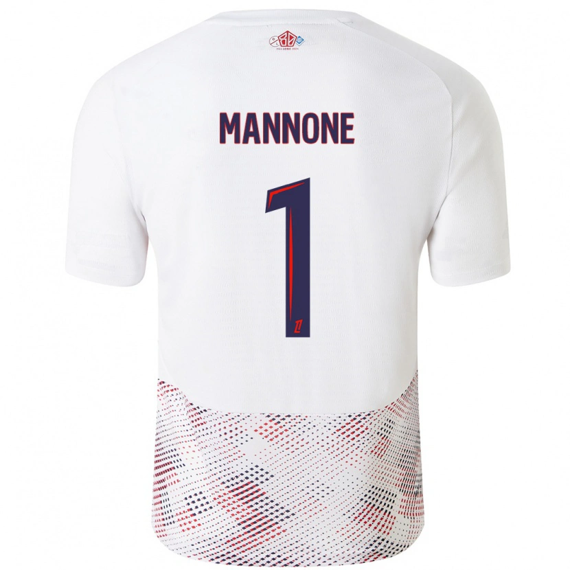 Danxen Kvinder Vito Mannone #1 Hvid Kongeblå Udebane Spillertrøjer 2024/25 Trøje T-Shirt