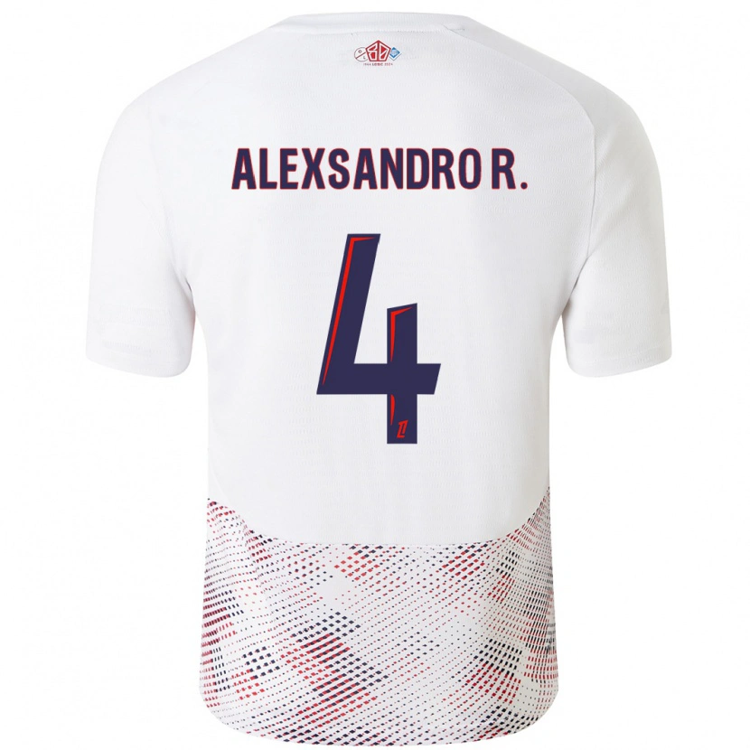 Danxen Kvinder Alexsandro #4 Hvid Kongeblå Udebane Spillertrøjer 2024/25 Trøje T-Shirt