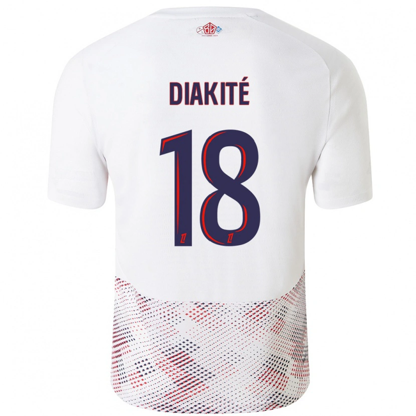 Danxen Kvinder Bafodé Diakité #18 Hvid Kongeblå Udebane Spillertrøjer 2024/25 Trøje T-Shirt