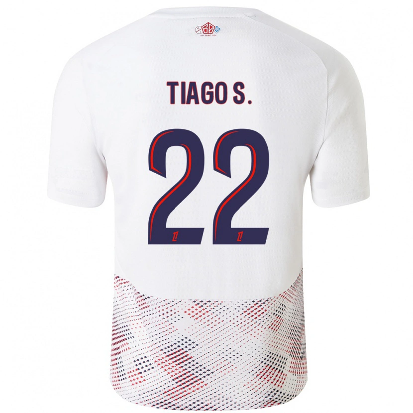 Danxen Kvinder Tiago Santos #22 Hvid Kongeblå Udebane Spillertrøjer 2024/25 Trøje T-Shirt