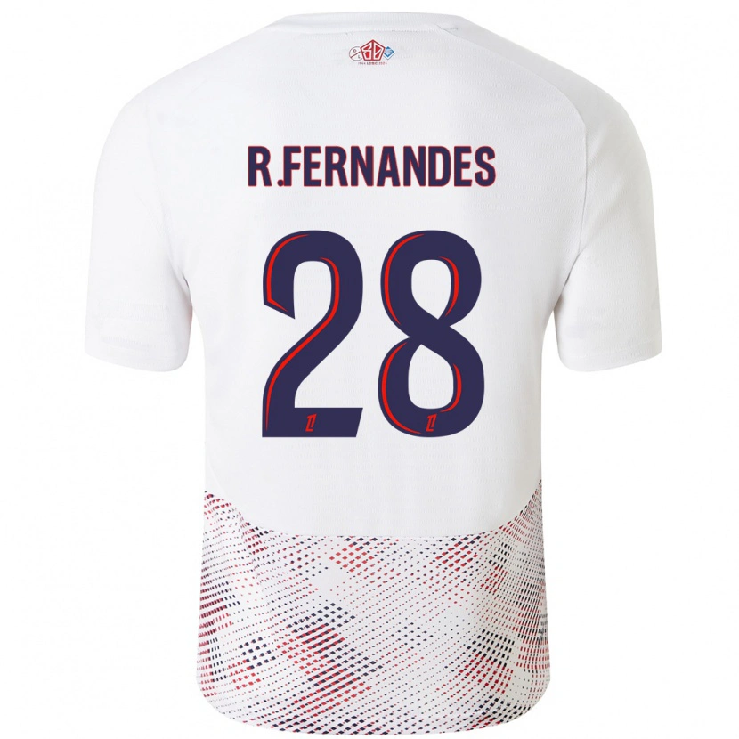 Danxen Kvinder Rafael Fernandes #28 Hvid Kongeblå Udebane Spillertrøjer 2024/25 Trøje T-Shirt