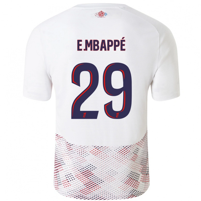 Danxen Kvinder Ethan Mbappé #29 Hvid Kongeblå Udebane Spillertrøjer 2024/25 Trøje T-Shirt