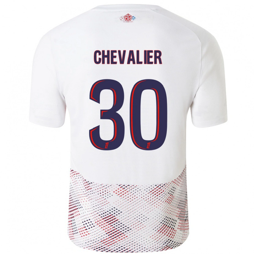 Danxen Kvinder Lucas Chevalier #30 Hvid Kongeblå Udebane Spillertrøjer 2024/25 Trøje T-Shirt