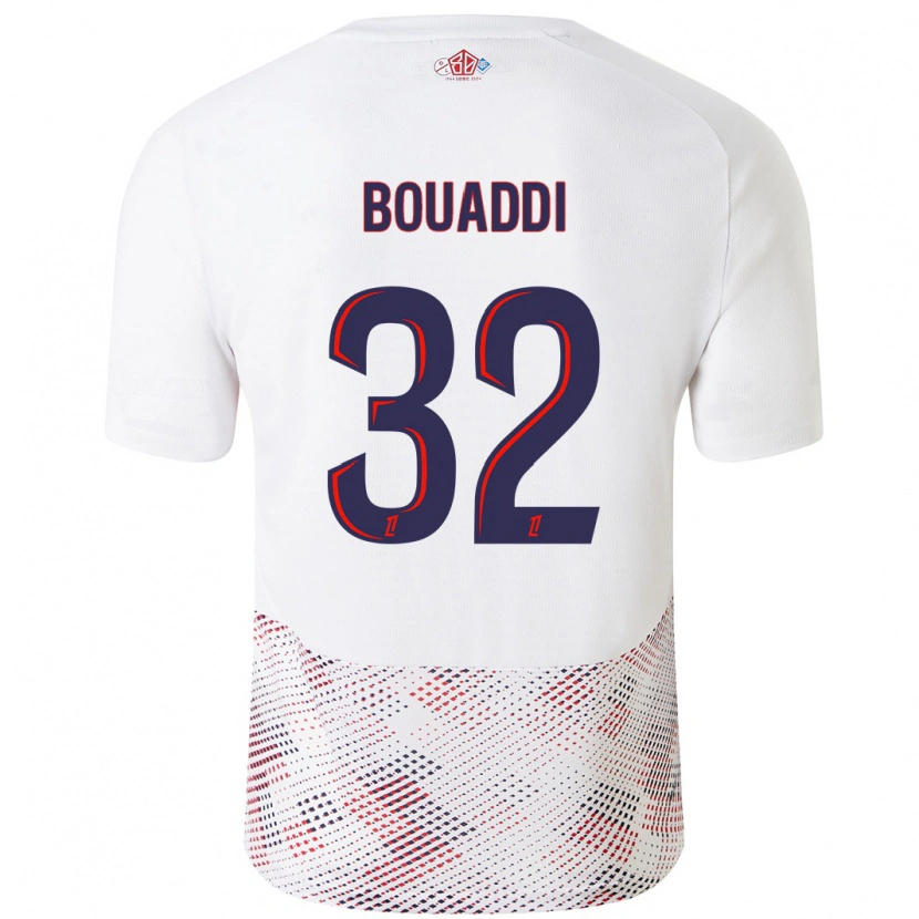 Danxen Kvinder Ayyoub Bouaddi #32 Hvid Kongeblå Udebane Spillertrøjer 2024/25 Trøje T-Shirt