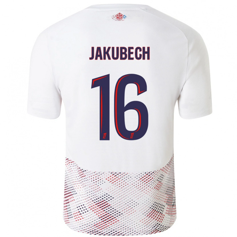 Danxen Kvinder Adam Jakubech #16 Hvid Kongeblå Udebane Spillertrøjer 2024/25 Trøje T-Shirt