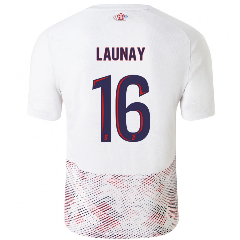 Danxen Kvinder Elisa Launay #16 Hvid Kongeblå Udebane Spillertrøjer 2024/25 Trøje T-Shirt