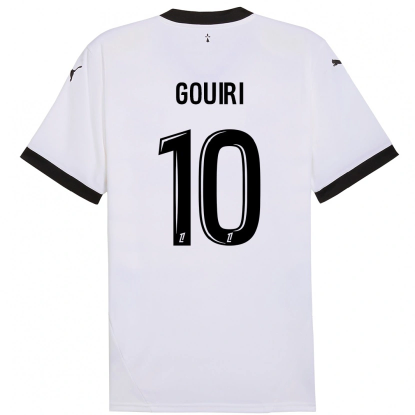 Danxen Kvinder Amine Gouiri #10 Hvid Sort Udebane Spillertrøjer 2024/25 Trøje T-Shirt