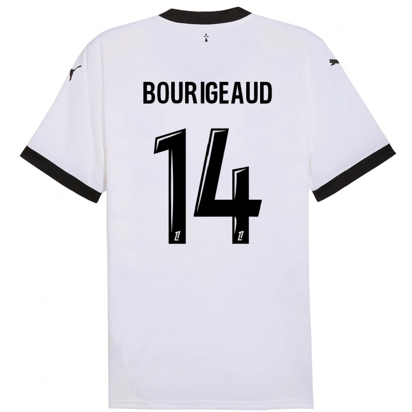 Danxen Kvinder Benjamin Bourigeaud #14 Hvid Sort Udebane Spillertrøjer 2024/25 Trøje T-Shirt