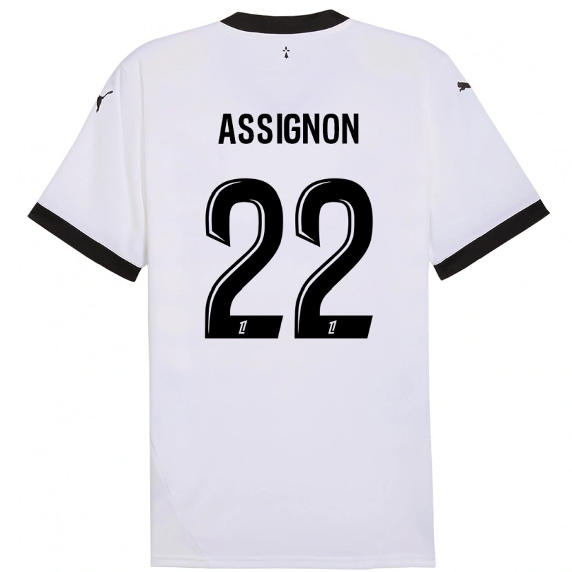 Danxen Kvinder Lorenz Assignon #22 Hvid Sort Udebane Spillertrøjer 2024/25 Trøje T-Shirt