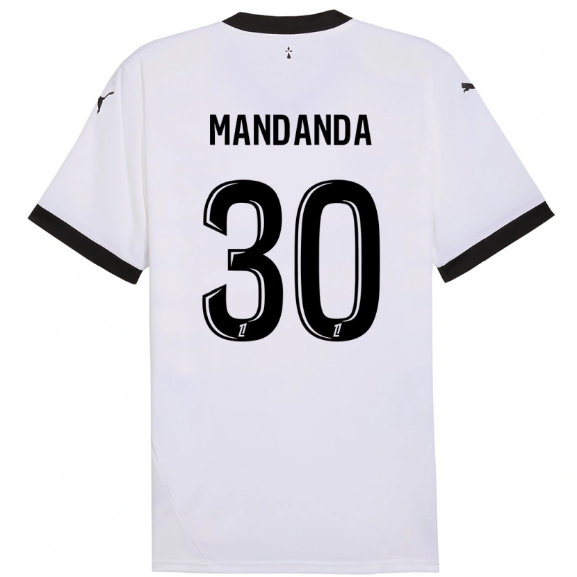 Danxen Kvinder Steve Mandanda #30 Hvid Sort Udebane Spillertrøjer 2024/25 Trøje T-Shirt
