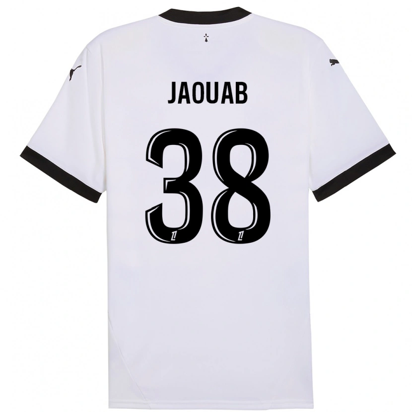 Danxen Kvinder Mohamed Jaouab #38 Hvid Sort Udebane Spillertrøjer 2024/25 Trøje T-Shirt