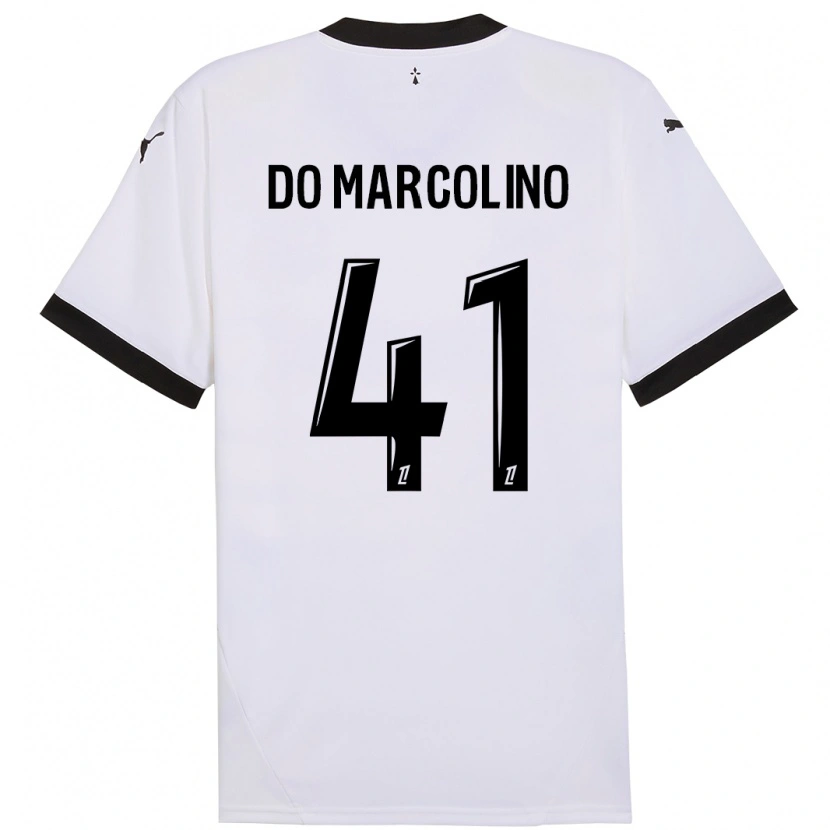 Danxen Kvinder Alan Do Marcolino #41 Hvid Sort Udebane Spillertrøjer 2024/25 Trøje T-Shirt