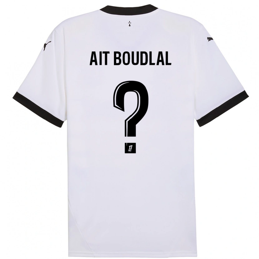 Danxen Kvinder Abdelhamid Ait Boudlal #0 Hvid Sort Udebane Spillertrøjer 2024/25 Trøje T-Shirt