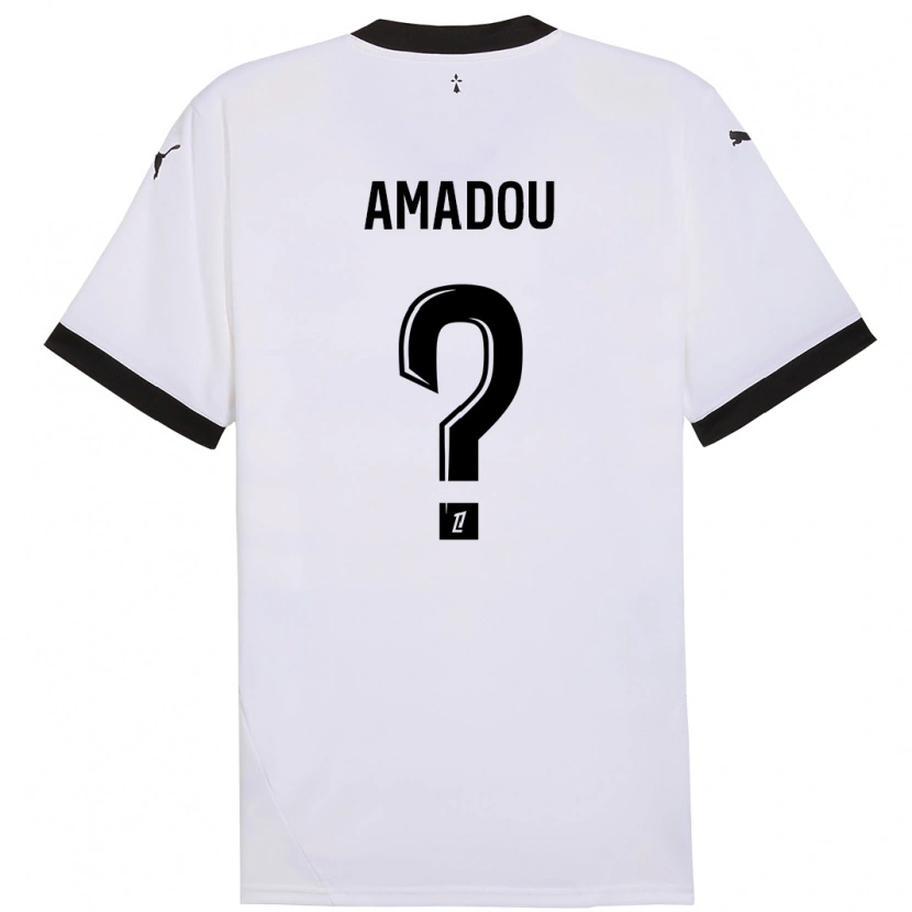 Danxen Kvinder Amadou Diallo #0 Hvid Sort Udebane Spillertrøjer 2024/25 Trøje T-Shirt