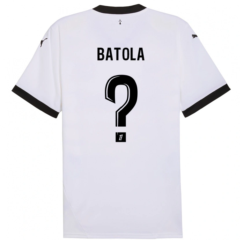 Danxen Kvinder Yann Batola #0 Hvid Sort Udebane Spillertrøjer 2024/25 Trøje T-Shirt