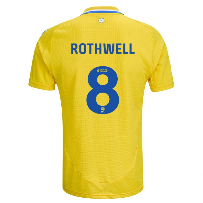 Danxen Kvinder Joe Rothwell #8 Gul Blå Udebane Spillertrøjer 2024/25 Trøje T-Shirt