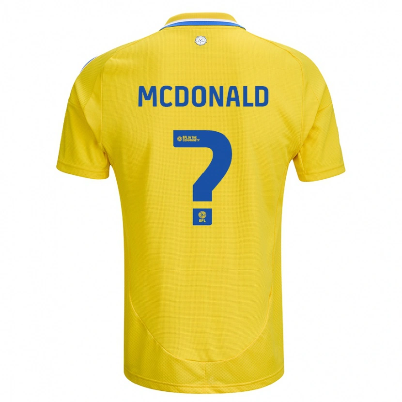 Danxen Kvinder Josh Mcdonald #0 Gul Blå Udebane Spillertrøjer 2024/25 Trøje T-Shirt