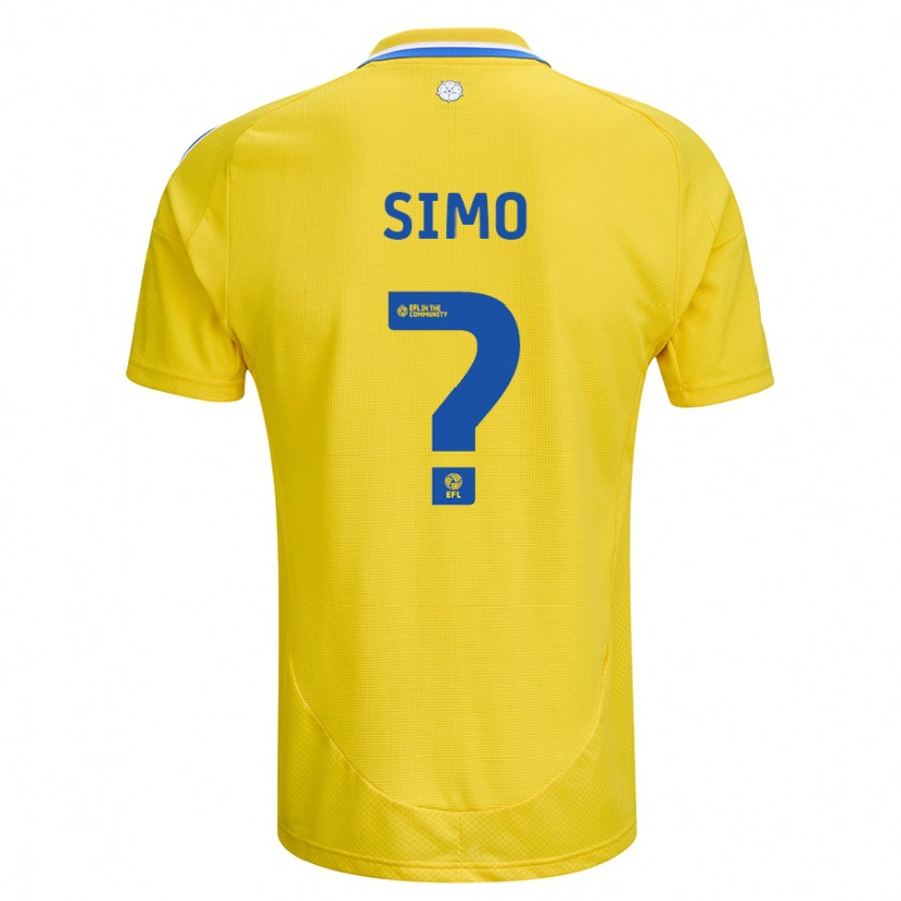 Danxen Kvinder Elton Simo #0 Gul Blå Udebane Spillertrøjer 2024/25 Trøje T-Shirt