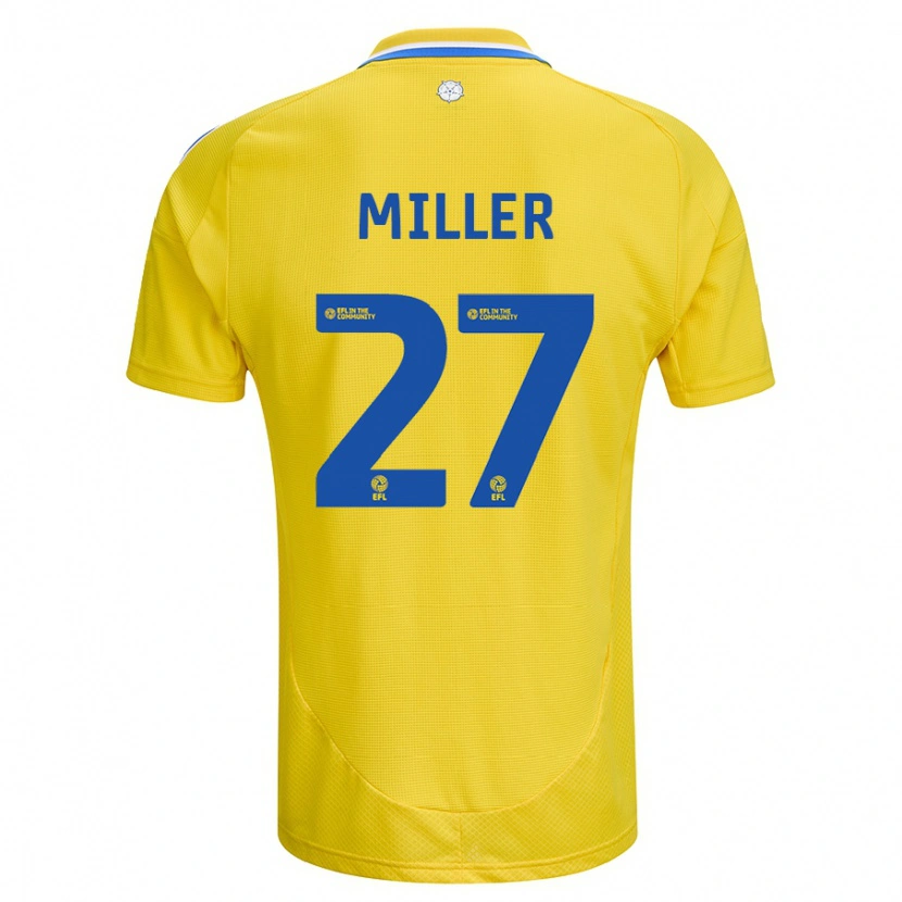 Danxen Kvinder Amari Miller #27 Gul Blå Udebane Spillertrøjer 2024/25 Trøje T-Shirt