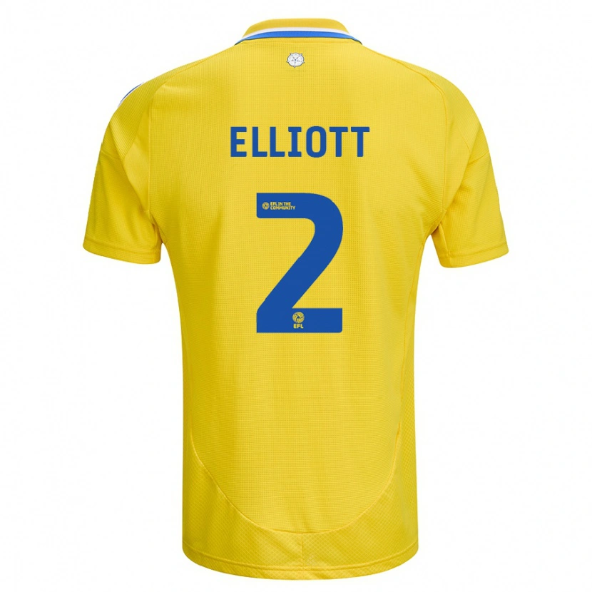 Danxen Kvinder Izzy Elliott #2 Gul Blå Udebane Spillertrøjer 2024/25 Trøje T-Shirt