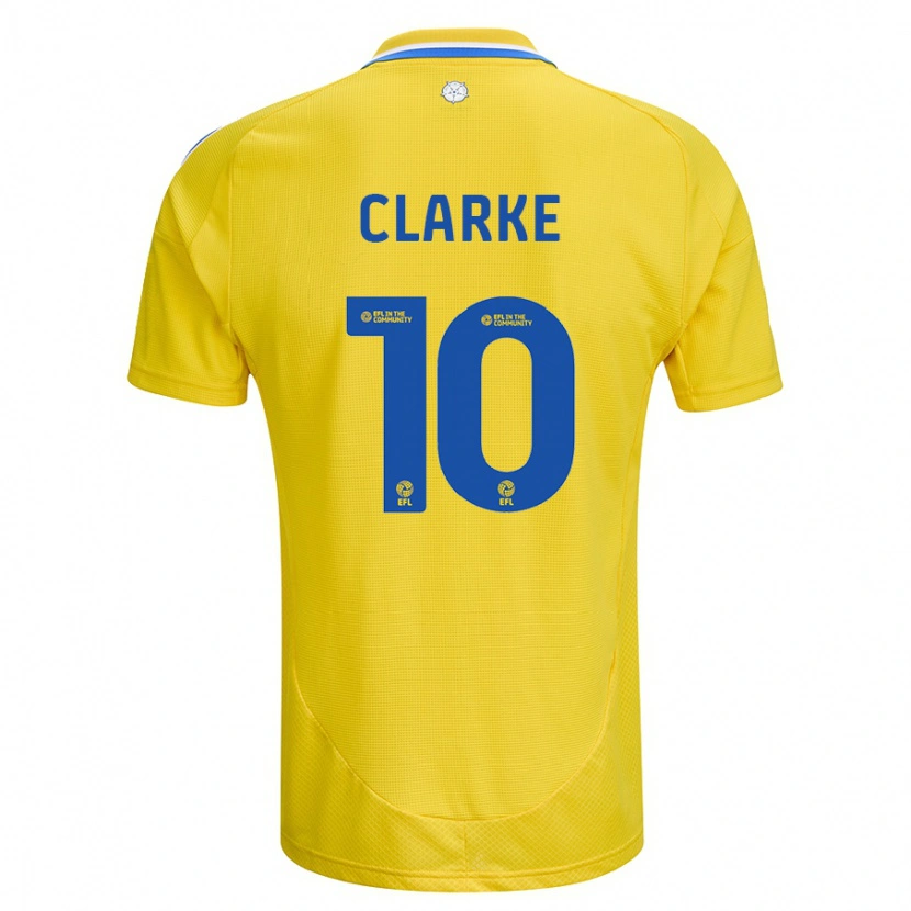 Danxen Kvinder Sarah Clarke #10 Gul Blå Udebane Spillertrøjer 2024/25 Trøje T-Shirt