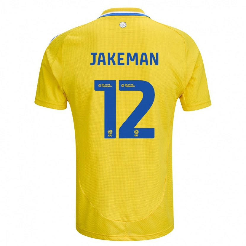 Danxen Kvinder Harriet Jakeman #12 Gul Blå Udebane Spillertrøjer 2024/25 Trøje T-Shirt