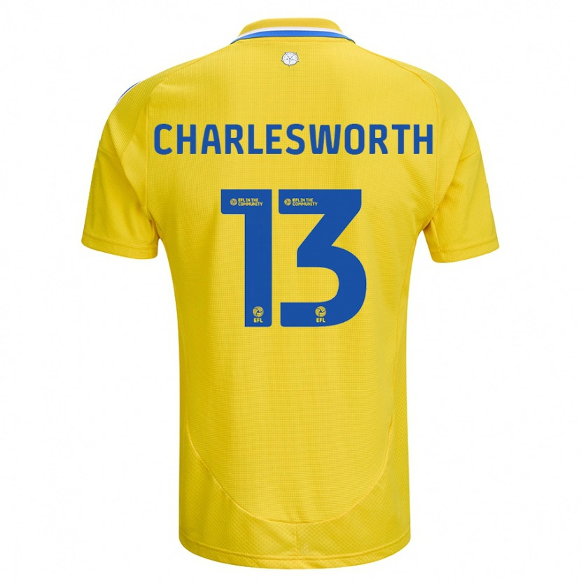 Danxen Kvinder Millie Robshaw-Charlesworth #13 Gul Blå Udebane Spillertrøjer 2024/25 Trøje T-Shirt