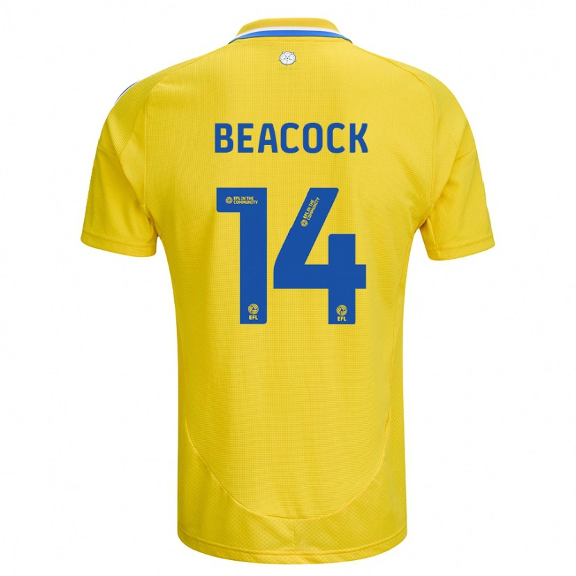 Danxen Kvinder Molly Beacock #14 Gul Blå Udebane Spillertrøjer 2024/25 Trøje T-Shirt