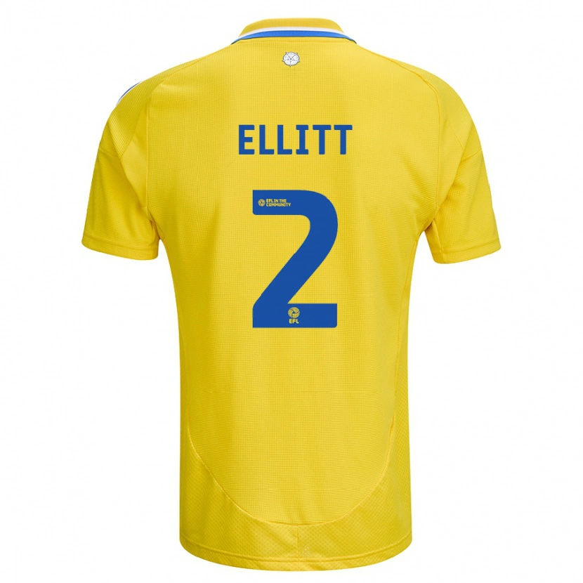 Danxen Kvinder Izzy Ellitt #2 Gul Blå Udebane Spillertrøjer 2024/25 Trøje T-Shirt
