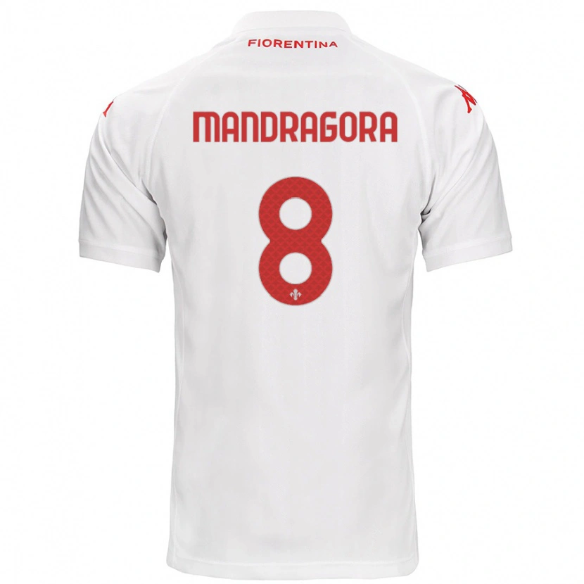 Danxen Kvinder Rolando Mandragora #8 Hvid Udebane Spillertrøjer 2024/25 Trøje T-Shirt
