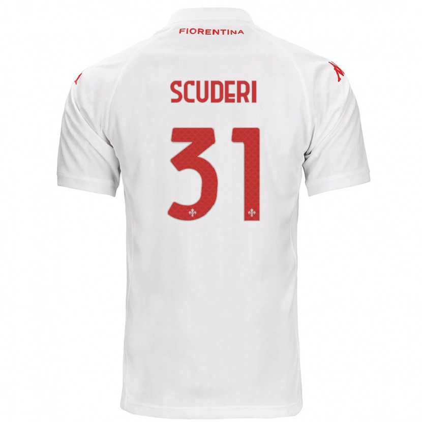 Danxen Kvinder Giulio Scuderi #31 Hvid Udebane Spillertrøjer 2024/25 Trøje T-Shirt