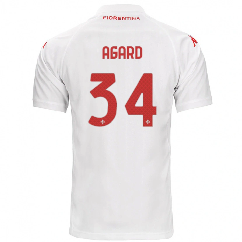 Danxen Kvinder Laura Agard #34 Hvid Udebane Spillertrøjer 2024/25 Trøje T-Shirt