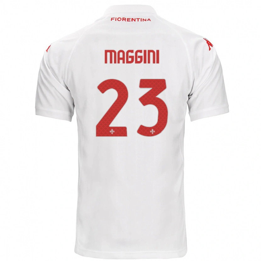 Danxen Kvinder Filippo Maggini #23 Hvid Udebane Spillertrøjer 2024/25 Trøje T-Shirt