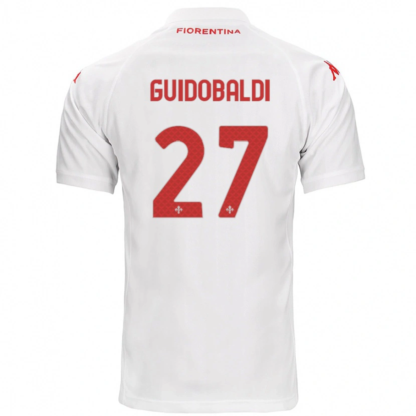 Danxen Kvinder Filippo Guidobaldi #27 Hvid Udebane Spillertrøjer 2024/25 Trøje T-Shirt