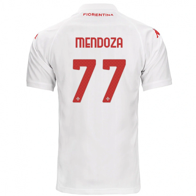 Danxen Kvinder William Mendoza #77 Hvid Udebane Spillertrøjer 2024/25 Trøje T-Shirt