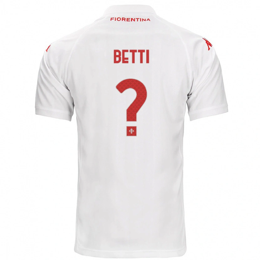 Danxen Kvinder Tiziano Betti #0 Hvid Udebane Spillertrøjer 2024/25 Trøje T-Shirt