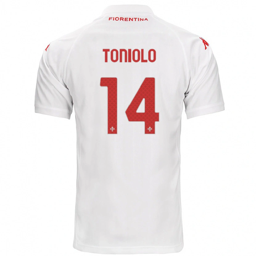 Danxen Kvinder Martina Toniolo #14 Hvid Udebane Spillertrøjer 2024/25 Trøje T-Shirt