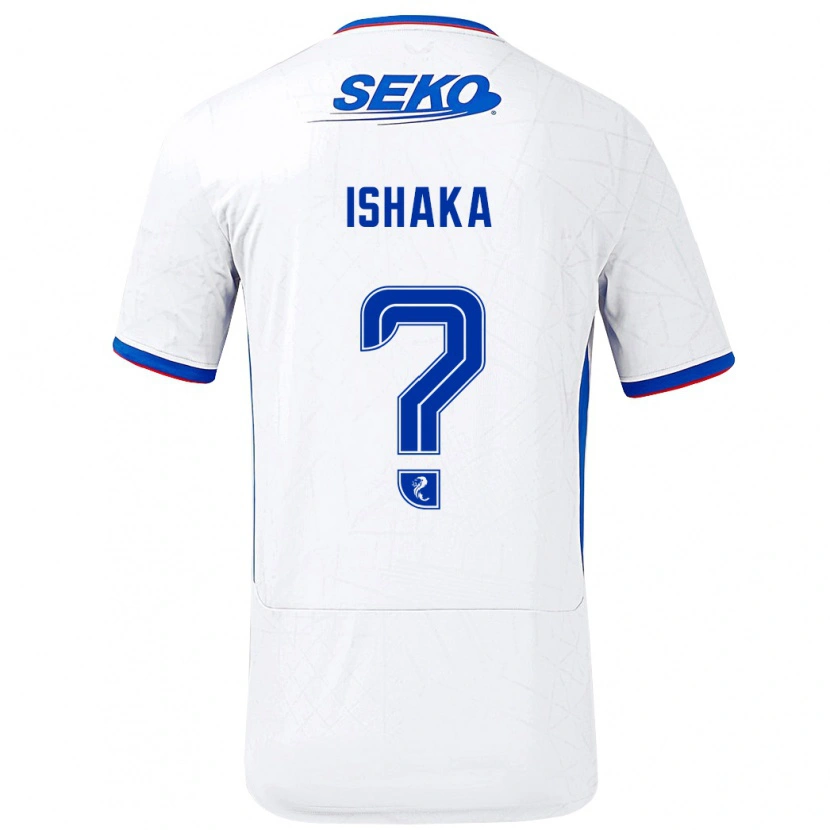 Danxen Kvinder Thompson Ishaka #0 Hvid Blå Udebane Spillertrøjer 2024/25 Trøje T-Shirt