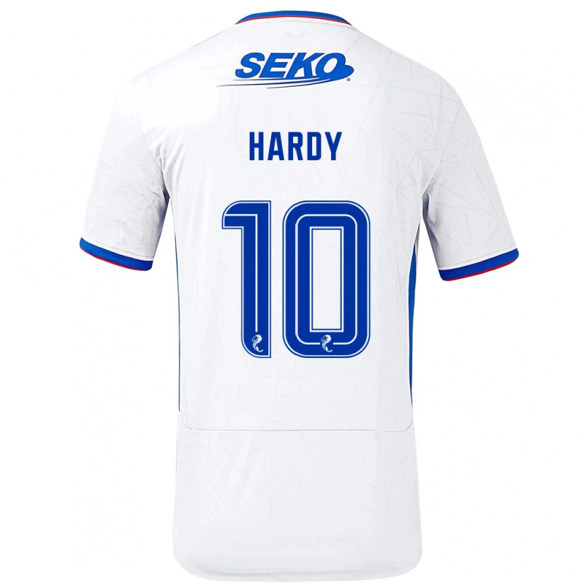 Danxen Kvinder Rio Hardy #10 Hvid Blå Udebane Spillertrøjer 2024/25 Trøje T-Shirt