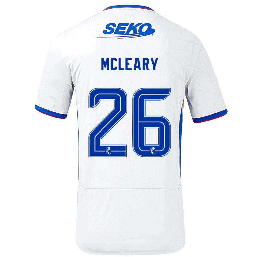 Danxen Kvinder Jodi Mcleary #26 Hvid Blå Udebane Spillertrøjer 2024/25 Trøje T-Shirt