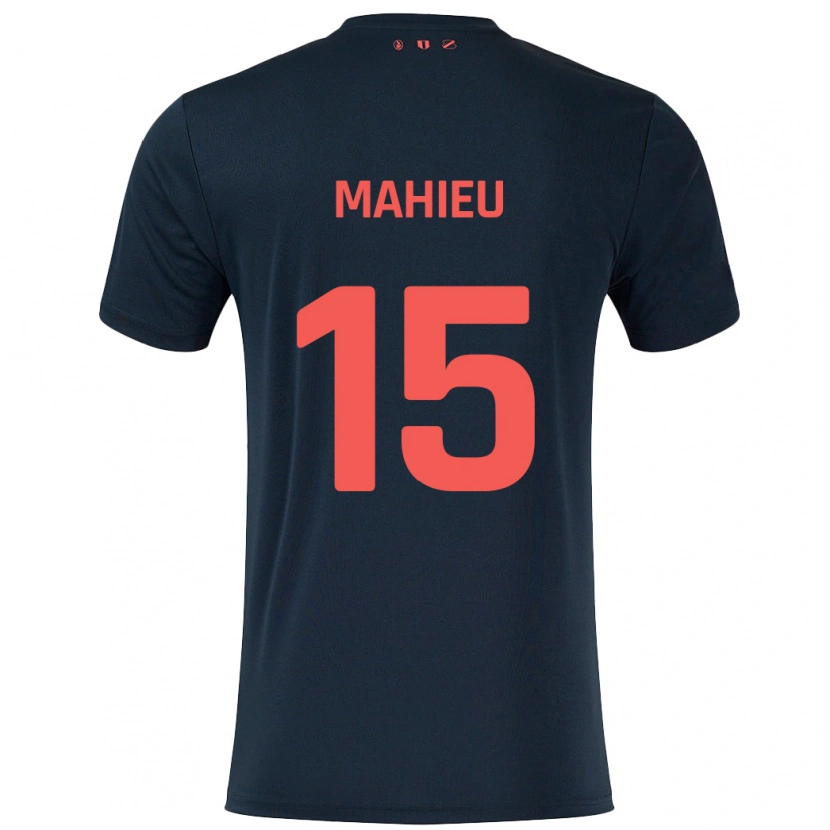 Danxen Kvinder Lena Mahieu #15 Sort Rød Udebane Spillertrøjer 2024/25 Trøje T-Shirt