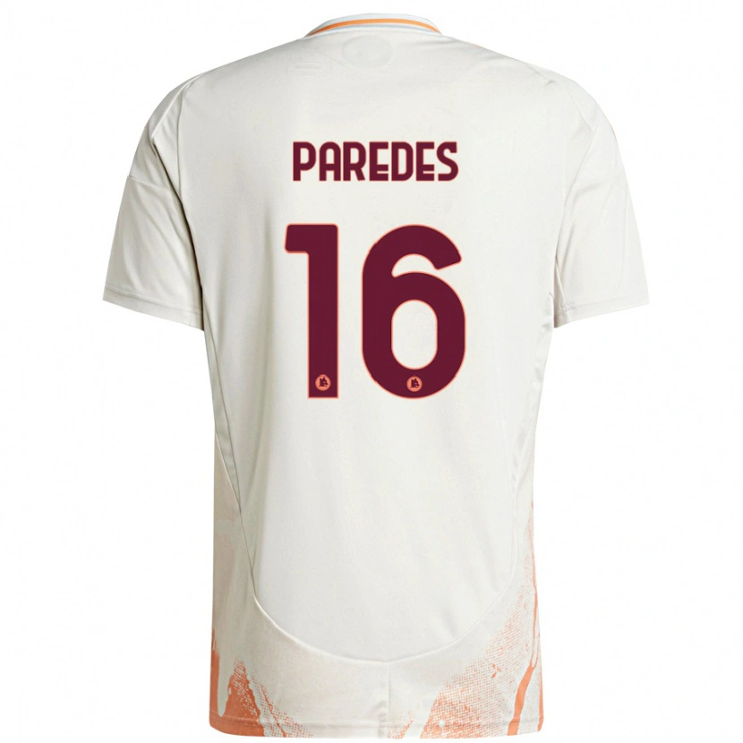 Danxen Kvinder Leandro Paredes #16 Creme Hvid Orange Udebane Spillertrøjer 2024/25 Trøje T-Shirt