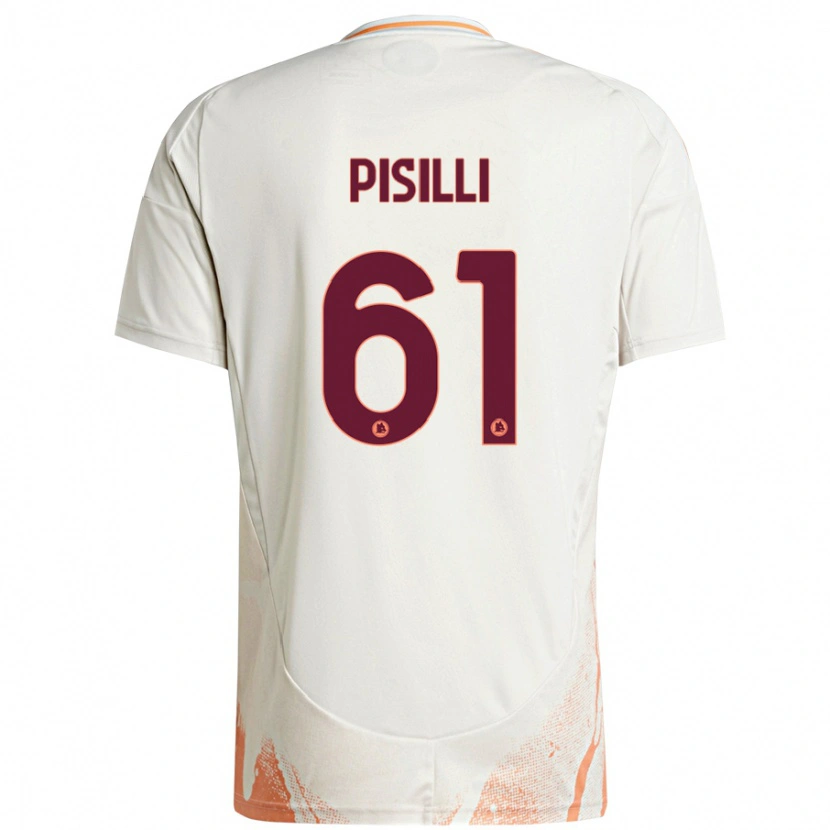 Danxen Kvinder Niccolò Pisilli #61 Creme Hvid Orange Udebane Spillertrøjer 2024/25 Trøje T-Shirt