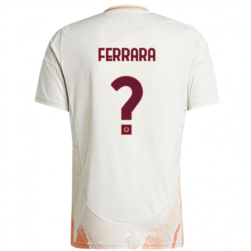 Danxen Kvinder Francesco Ferrara #0 Creme Hvid Orange Udebane Spillertrøjer 2024/25 Trøje T-Shirt