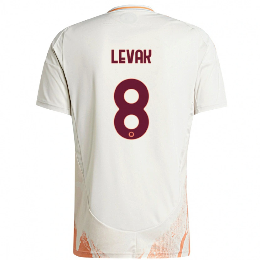 Danxen Kvinder Sergej Levak #8 Creme Hvid Orange Udebane Spillertrøjer 2024/25 Trøje T-Shirt