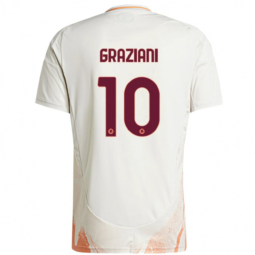 Danxen Kvinder Leonardo Graziani #10 Creme Hvid Orange Udebane Spillertrøjer 2024/25 Trøje T-Shirt