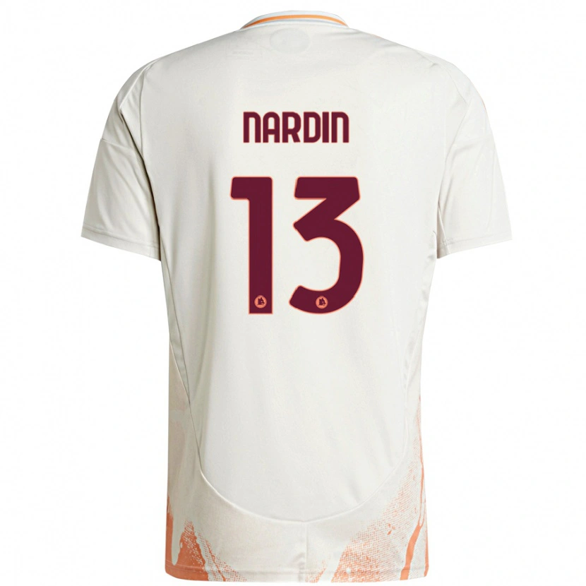 Danxen Kvinder Federico Nardin #13 Creme Hvid Orange Udebane Spillertrøjer 2024/25 Trøje T-Shirt